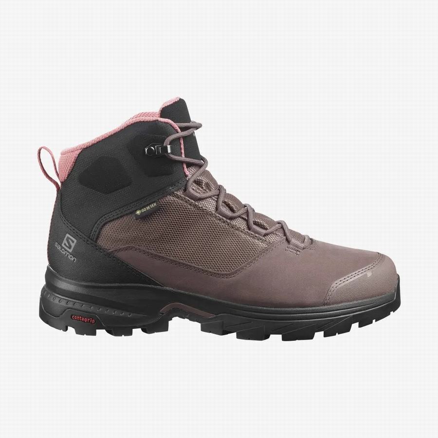 Salomon Outward Gore-tex Buty Trekkingowe Damskie Brązowe ||UWM6498FD||